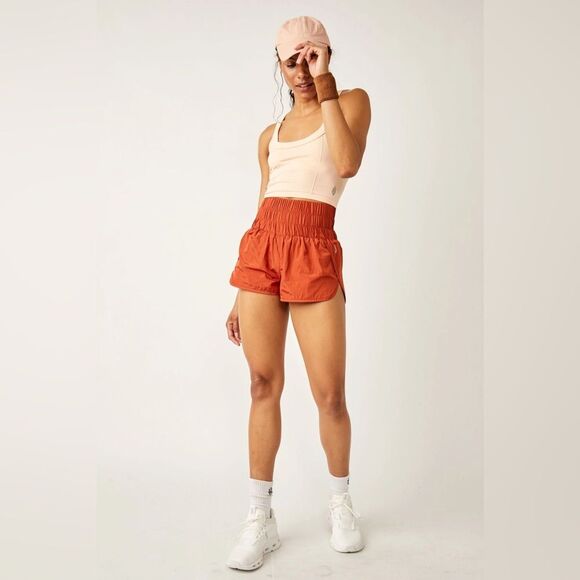 Free People Movement Way Home Shorts Burnt Orange Rust Color LIMITED EDITION S - Picture 1 of 7